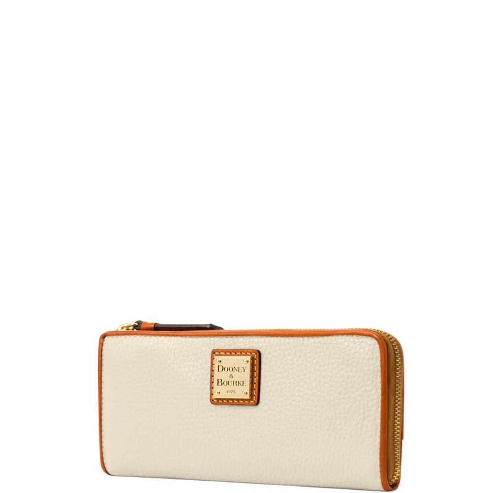 Dooney & Bourke Pebble Grain Zip Clutch Wallet - Bone - Picture 2 of 3